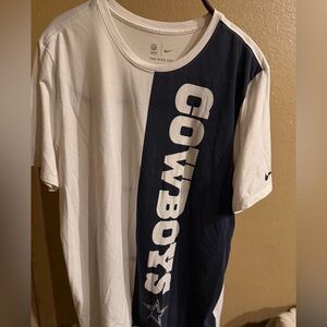 Nike NFL Dallas Cowboys White Tee with Navy Vertical Panel XL